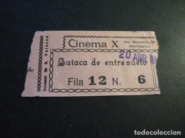 Cinema: ANTIGUA ENTRADA DE CINE A&Ntilde;OS 20 30 CINEMA X MADRID