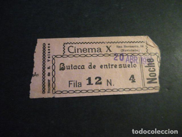 Cinema: ANTIGUA ENTRADA DE CINE A&Ntilde;OS 20 30 CINEMA X MADRID