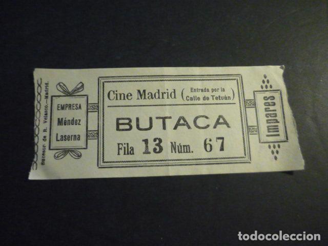 Cinema: ANTIGUA ENTRADA DE CINE A&Ntilde;OS 20 30 CINE MADRID MADRID