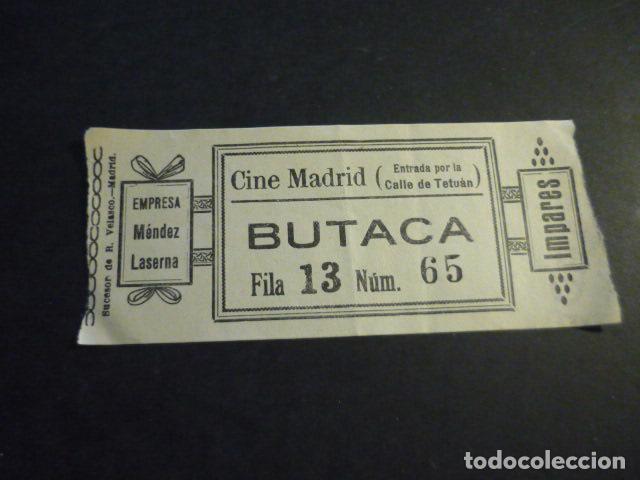 Cinema: ANTIGUA ENTRADA DE CINE A&Ntilde;OS 20 30 CINE MADRID MADRID