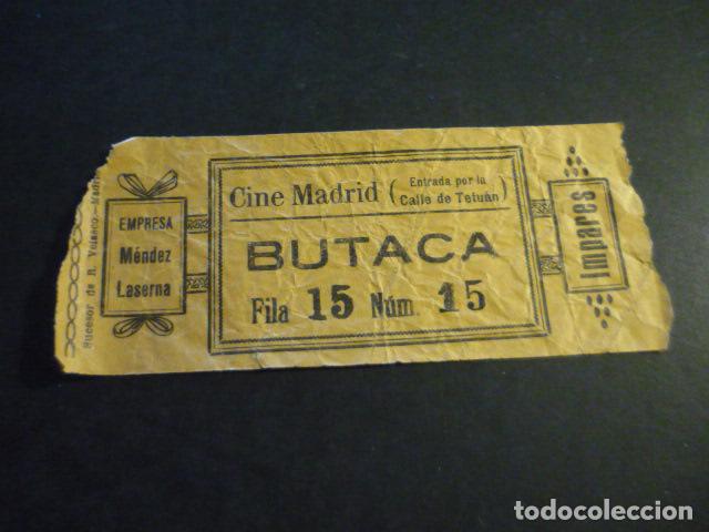 Cinema: ANTIGUA ENTRADA DE CINE A&Ntilde;OS 20 30 CINE MADRID MADRID