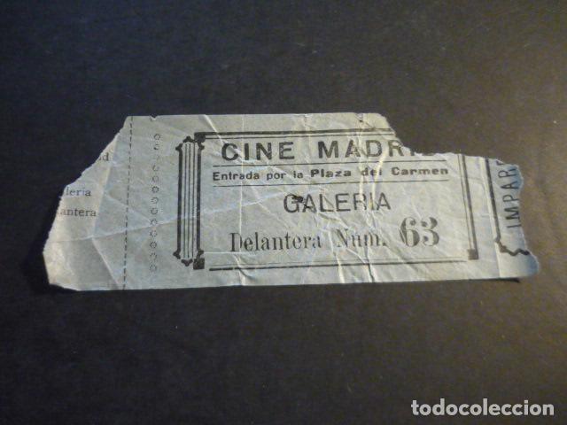 Cinema: ANTIGUA ENTRADA DE CINE A&Ntilde;OS 20 30 CINE MADRID MADRID