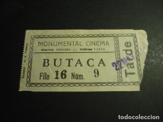 Cinema: ANTIGUA ENTRADA DE CINE A&Ntilde;OS 20 30 CINE MONUMENTAL CINEMA MADRID