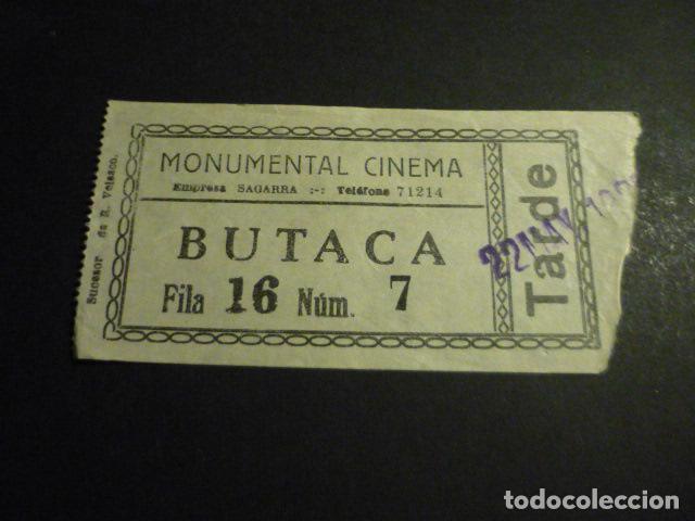 Cinema: ANTIGUA ENTRADA DE CINE A&Ntilde;OS 20 30 CINE MONUMENTAL CINEMA MADRID