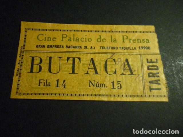 Cinema: ANTIGUA ENTRADA DE CINE A&Ntilde;OS 20 30 CINE GRAN PALACIO DE LA PRENSA MADRID
