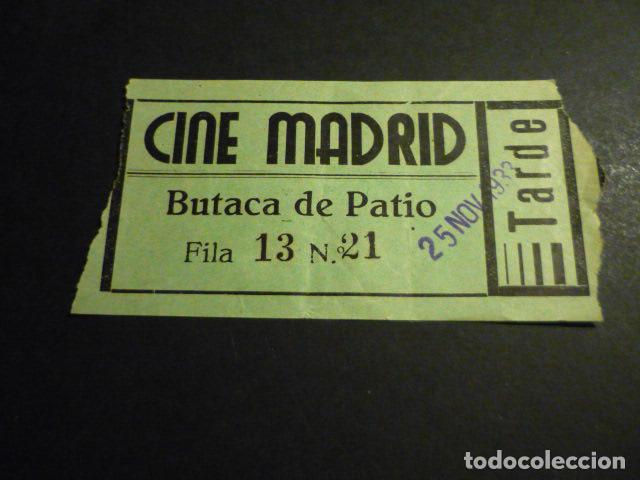 Cinema: ANTIGUA ENTRADA DE CINE A&Ntilde;OS 20 30 CINE MADRID MADRID