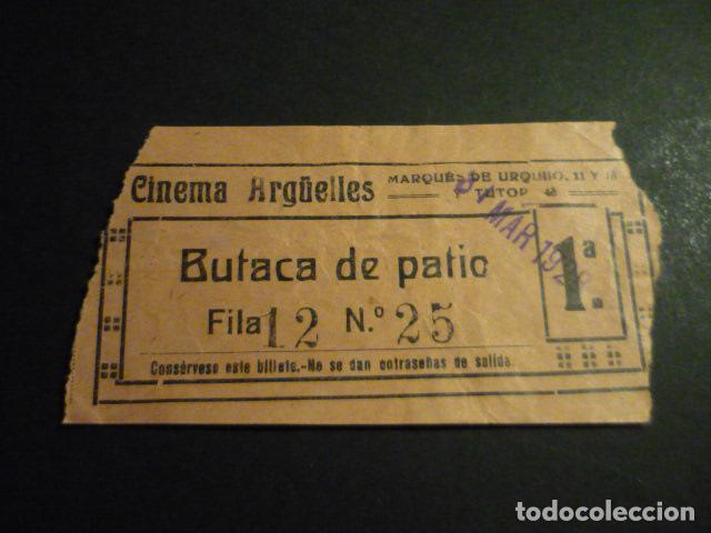 Cinema: ANTIGUA ENTRADA DE CINE A&Ntilde;OS 20 30 CINEMA ARG&Uuml;ELLES MADRID