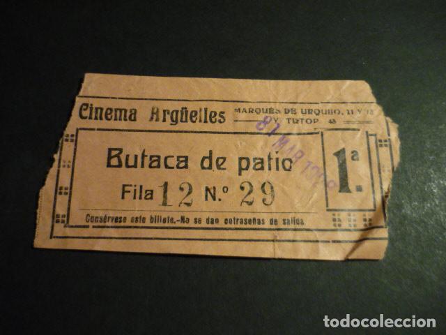 Cinema: ANTIGUA ENTRADA DE CINE A&Ntilde;OS 20 30 CINEMA ARG&Uuml;ELLES MADRID