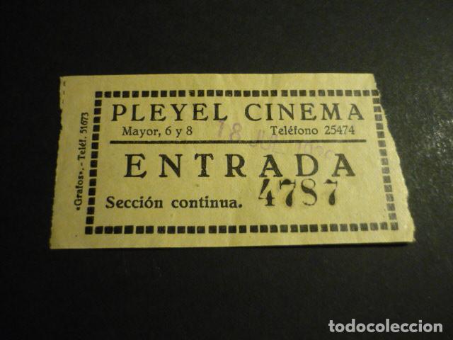 Cin&eacute;ma: ANTIGUA ENTRADA DE CINE A&Ntilde;OS 20 30 CINE PLEYEL CINEMA MADRID