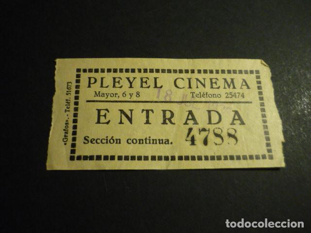 Cin&eacute;ma: ANTIGUA ENTRADA DE CINE A&Ntilde;OS 20 30 CINE PLEYEL CINEMA MADRID