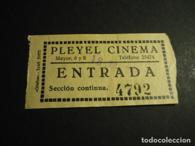 Cinema: ANTIGUA ENTRADA DE CINE A&Ntilde;OS 20 30 CINE PLEYEL CINEMA MADRID