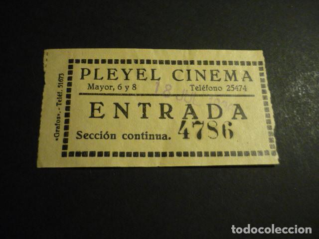Cin&eacute;ma: ANTIGUA ENTRADA DE CINE A&Ntilde;OS 20 30 CINE PLEYEL CINEMA MADRID