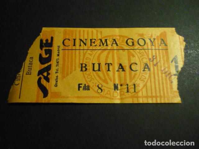 Cin&eacute;ma: ANTIGUA ENTRADA DE CINE A&Ntilde;OS 20 30 CINEMA GOYA MADRID