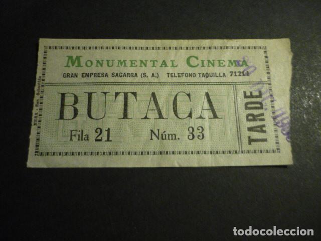 Cin&eacute;ma: ANTIGUA ENTRADA DE CINE A&Ntilde;OS 20 30 CINE MONUMENTAL CINEMA MADRID