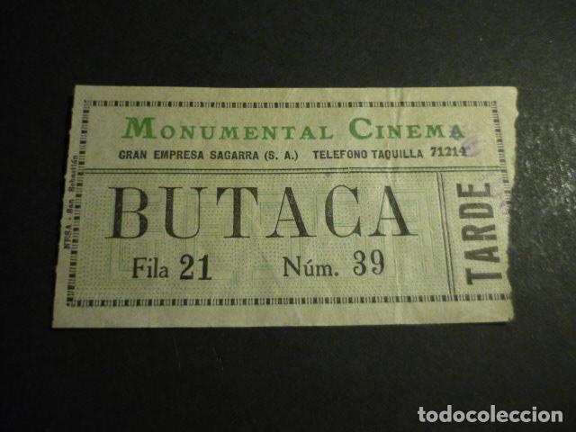 Cin&eacute;ma: ANTIGUA ENTRADA DE CINE A&Ntilde;OS 20 30 CINE MONUMENTAL CINEMA MADRID