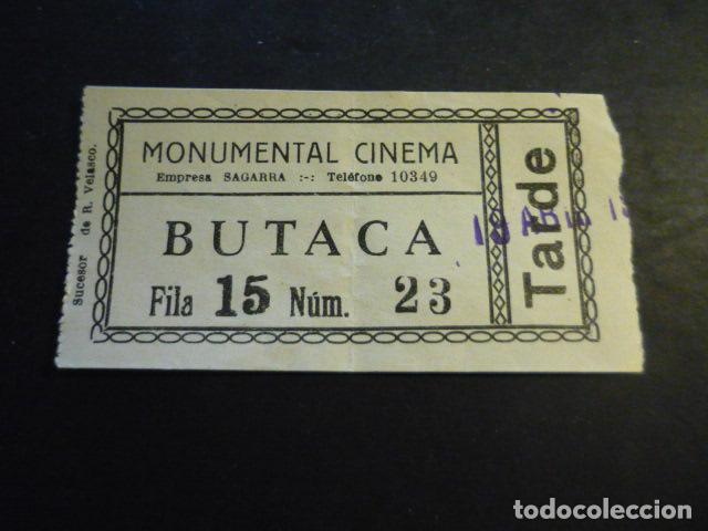 Cin&eacute;ma: ANTIGUA ENTRADA DE CINE A&Ntilde;OS 20 30 CINE MONUMENTAL CINEMA MADRID