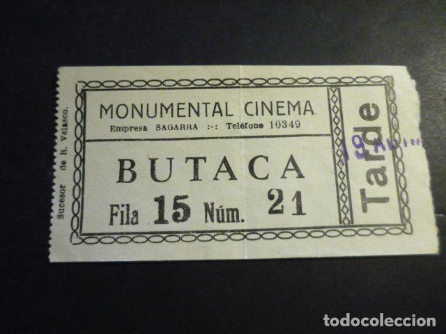 Cin&eacute;ma: ANTIGUA ENTRADA DE CINE A&Ntilde;OS 20 30 CINE MONUMENTAL CINEMA MADRID