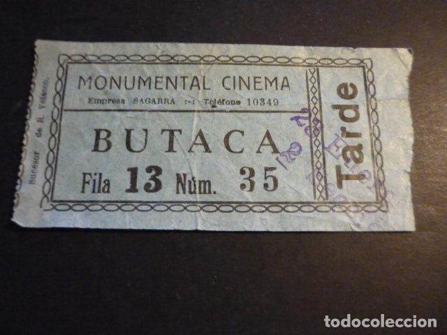Cin&eacute;ma: ANTIGUA ENTRADA DE CINE A&Ntilde;OS 20 30 CINE MONUMENTAL CINEMA MADRID