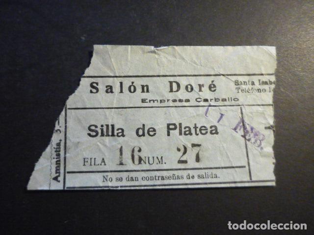 Cin&eacute;ma: ANTIGUA ENTRADA DE CINE A&Ntilde;OS 20 30 CINE SALON DORE MADRID