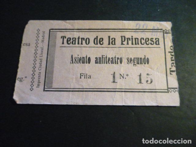 Cin&eacute;ma: ANTIGUA ENTRADA DE CINE A&Ntilde;OS 20 30 CINE TEATRO DE LA PRINCESA MADRID