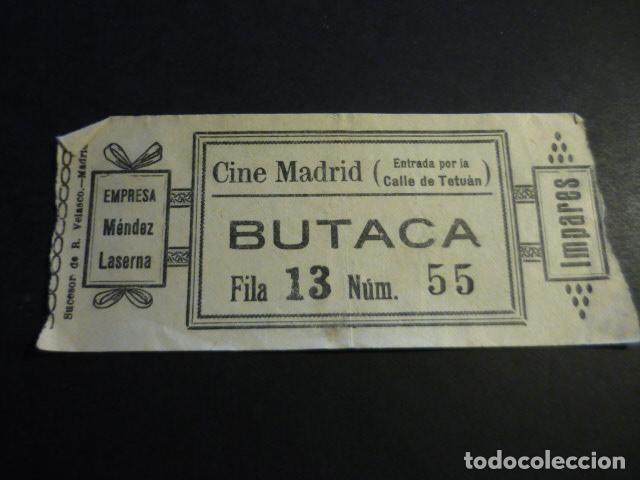 Cin&eacute;ma: ANTIGUA ENTRADA DE CINE A&Ntilde;OS 20 30 CINE MADRID MADRID