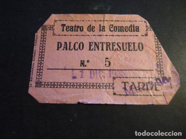 Cin&eacute;ma: ANTIGUA ENTRADA DE CINE A&Ntilde;OS 20 30 CINE TEATRO DE LA COMEDIA MADRID