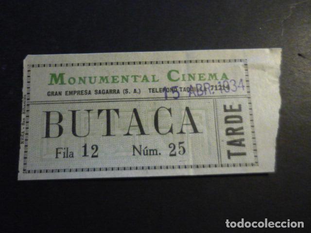Cin&eacute;ma: ANTIGUA ENTRADA DE CINE A&Ntilde;OS 20 30 CINE MONUMENTAL CINEMA MADRID