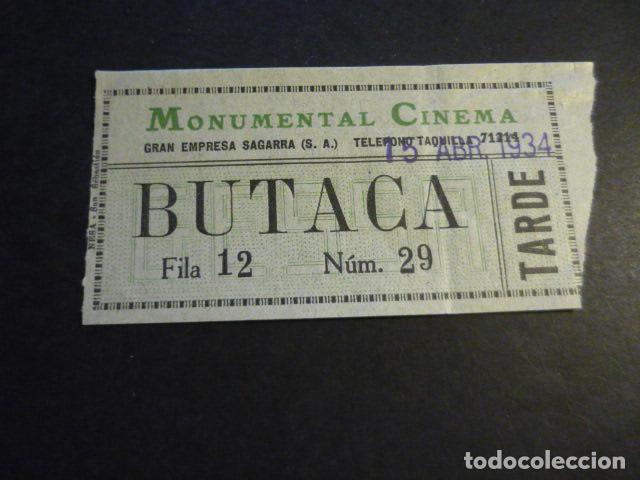 Cin&eacute;ma: ANTIGUA ENTRADA DE CINE A&Ntilde;OS 20 30 CINE MONUMENTAL CINEMA MADRID
