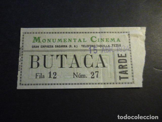 Cin&eacute;ma: ANTIGUA ENTRADA DE CINE A&Ntilde;OS 20 30 CINE MONUMENTAL CINEMA MADRID