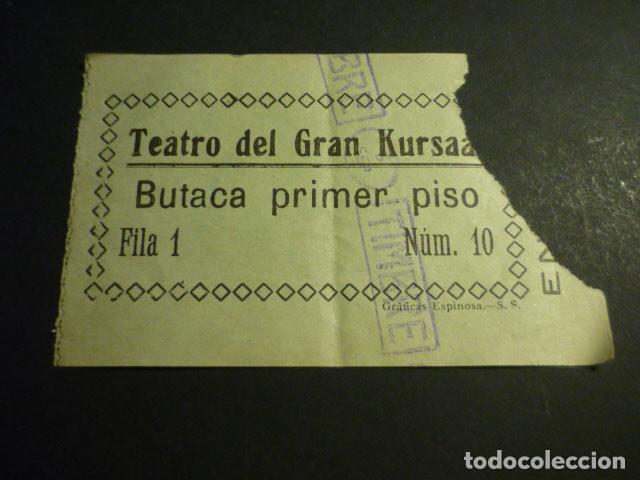 Cinema: ANTIGUA ENTRADA DE CINE A&Ntilde;OS 20 30 CINE TEATRO DEL GRAN KURSAAL SAN SEBASTIAN