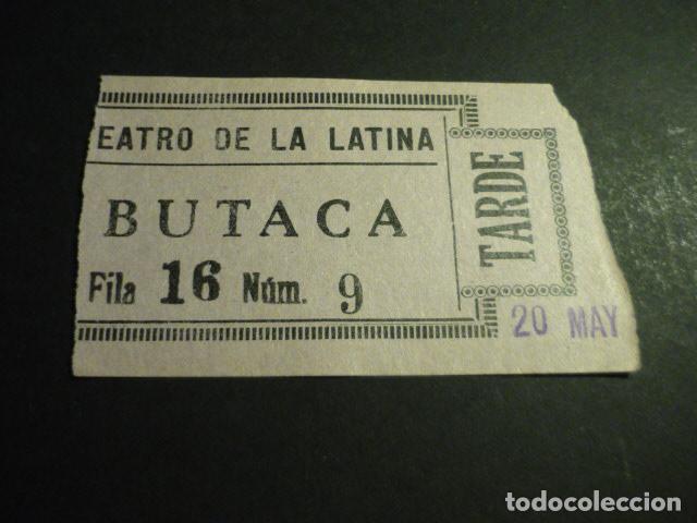 Cine: ANTIGUA ENTRADA DE CINE A&Ntilde;OS 30 CINE TEATRO DE LA LATINA MADRID