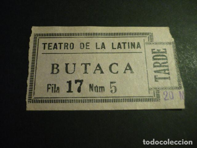 Cine: ANTIGUA ENTRADA DE CINE A&Ntilde;OS 30 CINE TEATRO DE LA LATINA MADRID