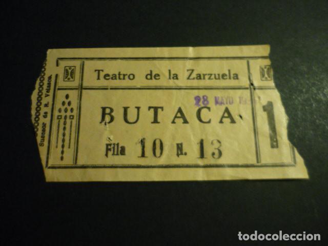 Cine: ANTIGUA ENTRADA DE CINE A&Ntilde;OS 30 TEATRO DE LA ZARZUELA MADRID
