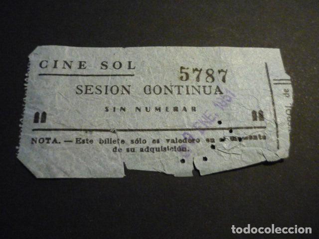 Cin&eacute;ma: ANTIGUA ENTRADA DE CINE A&Ntilde;OS 40-50 CINE SOL MADRID