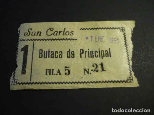Cin&eacute;ma: ANTIGUA ENTRADA DE CINE A&Ntilde;OS 40-50 CINE SAN CARLOS MADRID