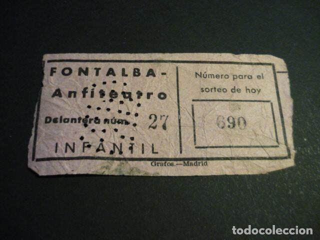 Cin&eacute;ma: ANTIGUA ENTRADA DE CINE A&Ntilde;OS 40-50 CINE FONTALBA MADRID