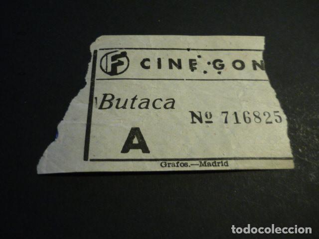 Cin&eacute;ma: ANTIGUA ENTRADA DE CINE A&Ntilde;OS 40-50 CINE GONG MADRID
