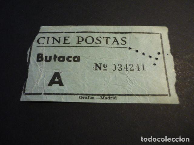Cinema: ANTIGUA ENTRADA DE CINE A&Ntilde;OS 40-50 CINE POSTAS MADRID