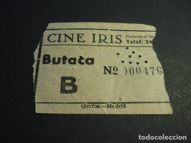 Cinema: ANTIGUA ENTRADA DE CINE A&Ntilde;OS 40-50 CINE IRIS MADRID