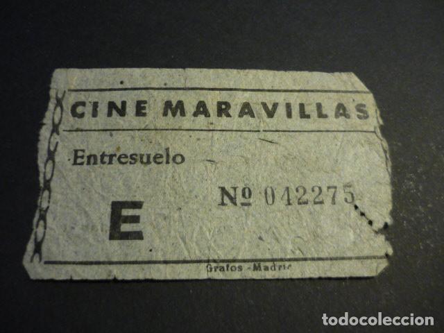 Cine: ANTIGUA ENTRADA DE CINE A&Ntilde;OS 40-50 CINE MARAVILLAS MADRID