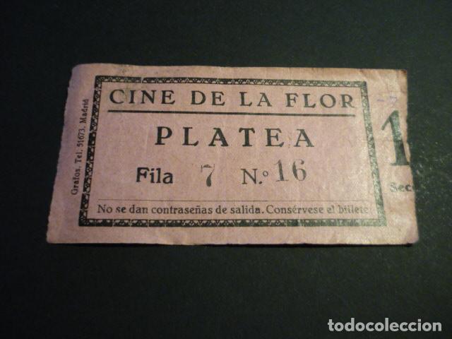 Kino: ANTIGUA ENTRADA DE CINE A&Ntilde;OS 40-50 CINE DE LA FLOR MADRID