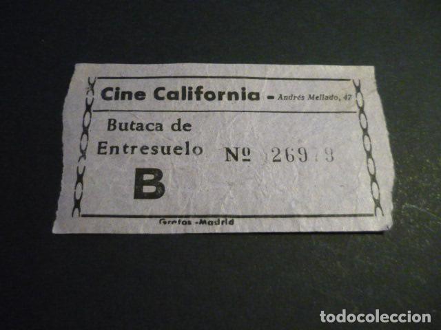 Cine: ANTIGUA ENTRADA DE CINE A&Ntilde;OS 40-50 CINE CALIFORNIA MADRID