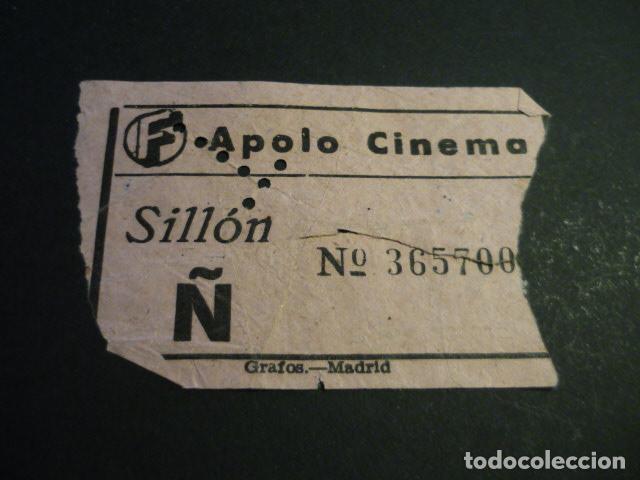 Cine: ANTIGUA ENTRADA DE CINE A&Ntilde;OS 40-50 CINE APOLO CINEMA MADRID