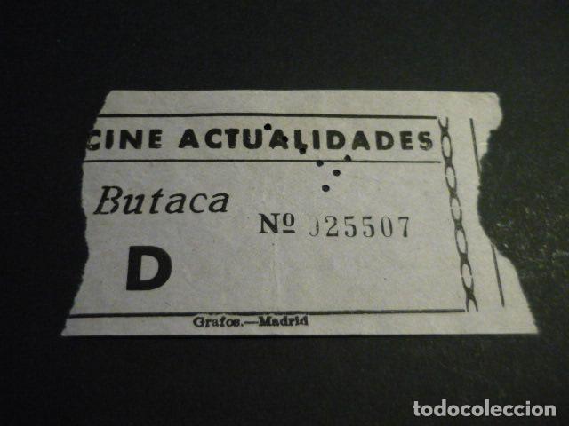 Cine: ANTIGUA ENTRADA DE CINE A&Ntilde;OS 40-50 CINE ACTUALIDADES MADRID
