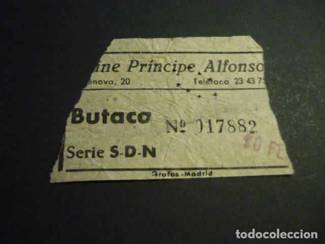 Cine: ANTIGUA ENTRADA DE CINE A&Ntilde;OS 40-50 CINE PRINCIPE ALFONSO MADRID
