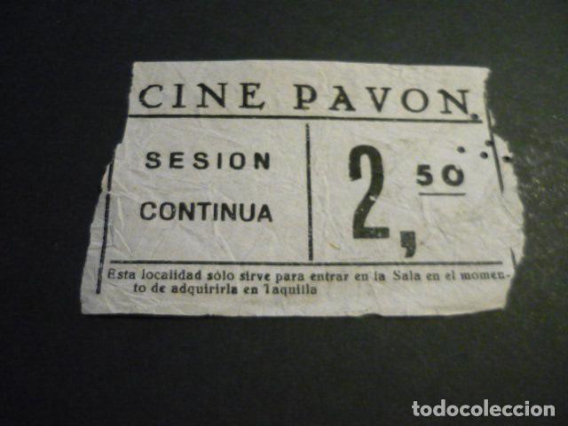 Cine: ANTIGUA ENTRADA DE CINE A&Ntilde;OS 40-50 CINE PAVON MADRID