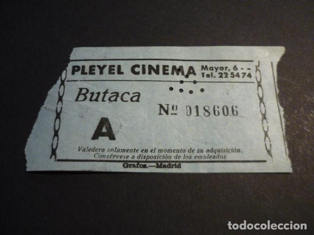 Cine: ANTIGUA ENTRADA DE CINE A&Ntilde;OS 40-50 PLEYEL CINEMA MADRID