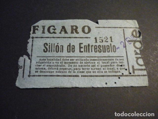 Cine: ANTIGUA ENTRADA DE CINE A&Ntilde;OS 40-50 CINE FIGARO MADRID
