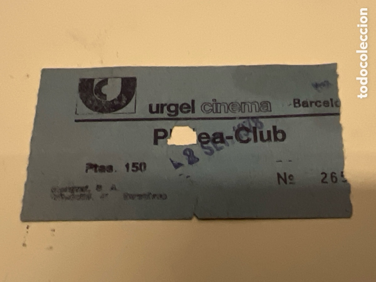 Cine: T1/E2/1049. ENTRADA - BARCELONA - CINE URGEL CINEMA