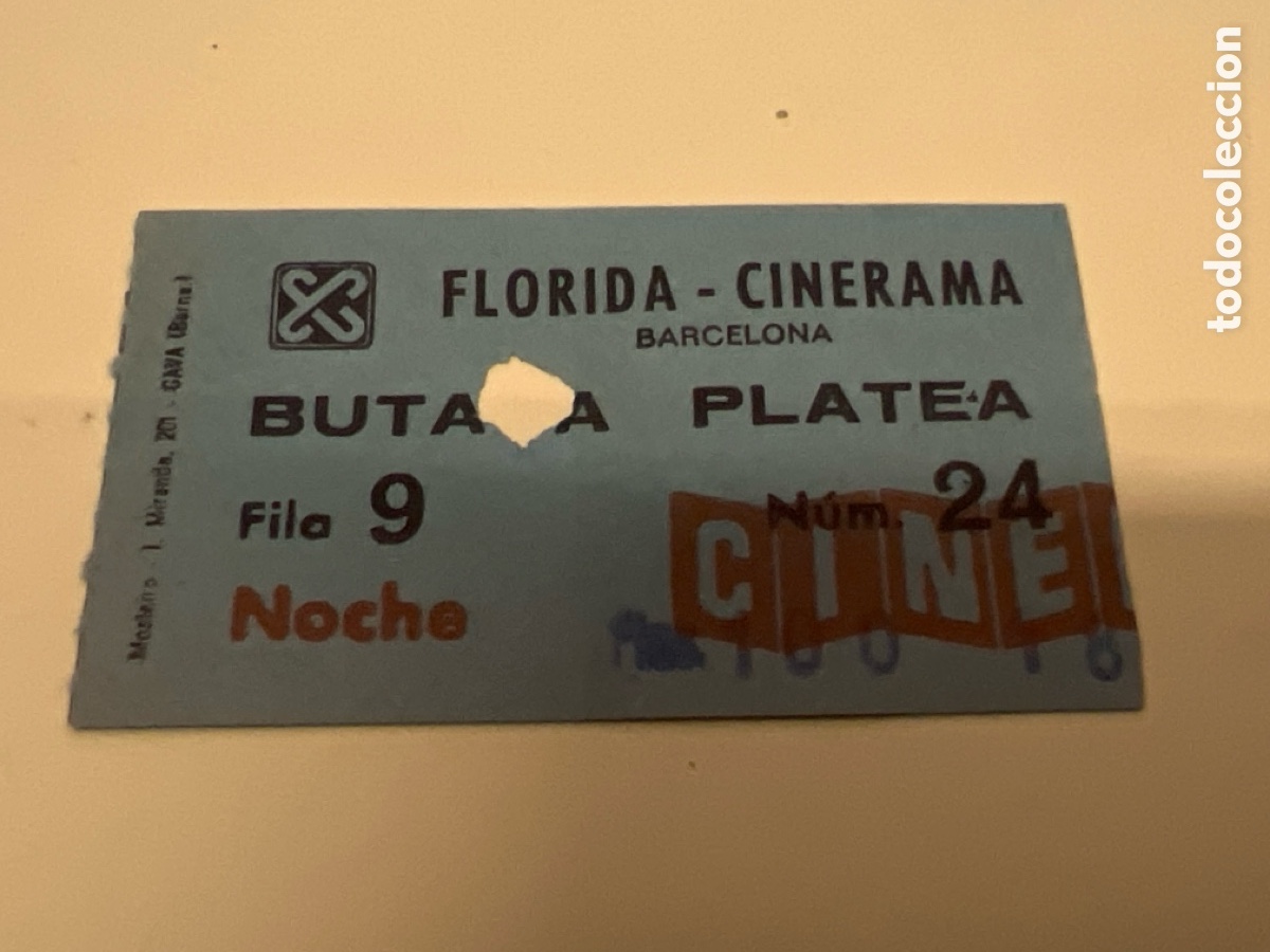 Cine: T1/E2/1054. ENTRADA CINE - FLORIDA - CINERAMA BARCELONA